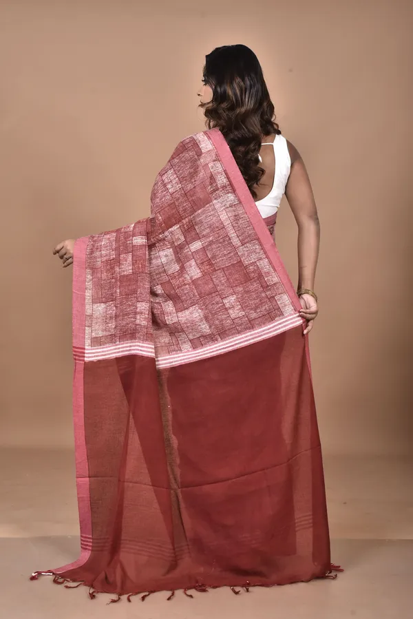 Red_Organic_Cotton_Saree_with_Hand_Screen_Print