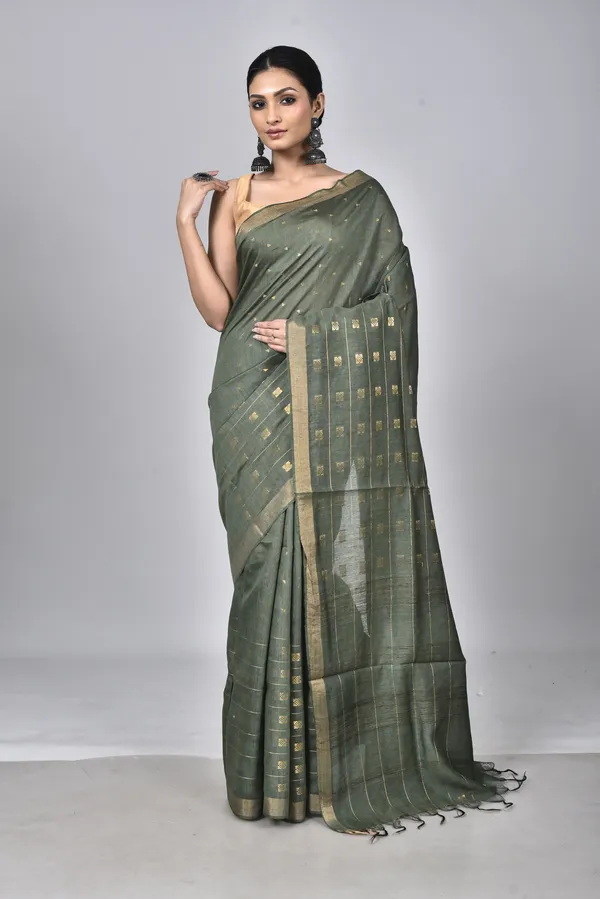Greem_Woven_Silk_Saree_For_Women