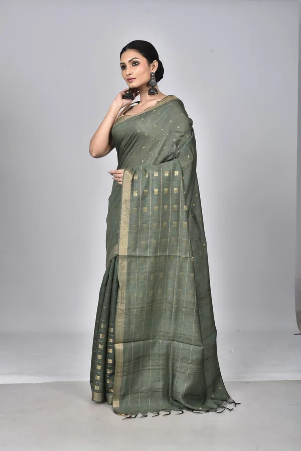 Greem_Woven_Silk_Saree_For_Women