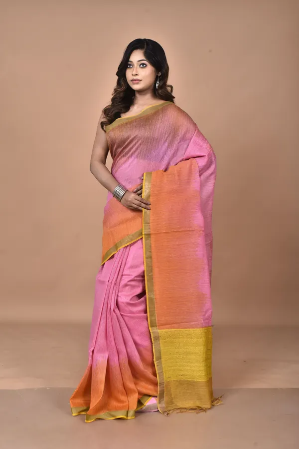 Pink__Tassar_Matka_Woven_Saree_with_Hand_Screen_Print