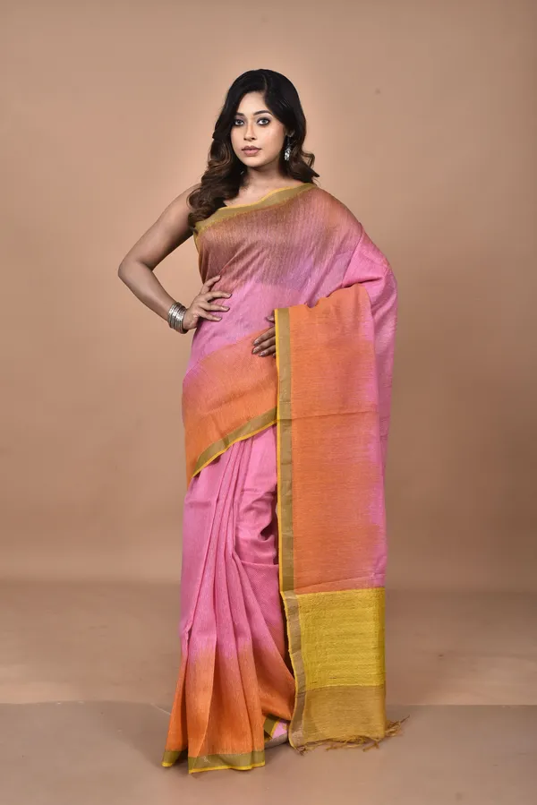 Pink__Tassar_Matka_Woven_Saree_with_Hand_Screen_Print