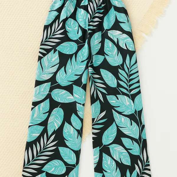 Girls_Sky_Sleeveless_Top_with_Tropical_Leaf_Print_Palazzo_Set