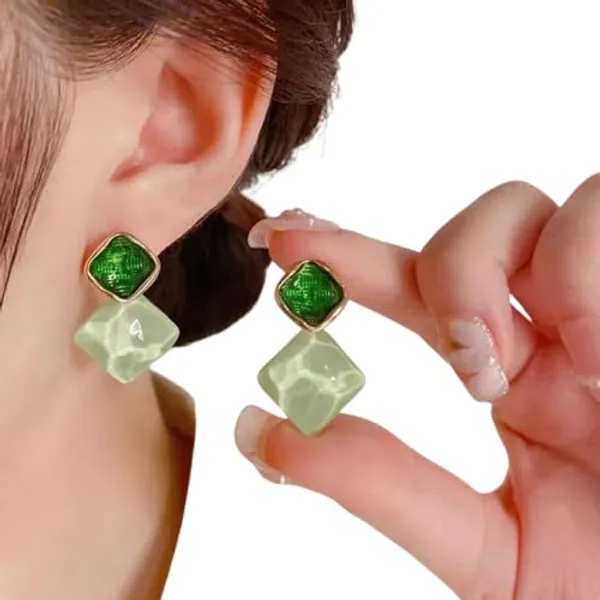 Green_Premium_Earrings_Alloy_Crystal_For_Women