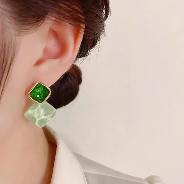 Green_Premium_Earrings_Alloy_Crystal_For_Women