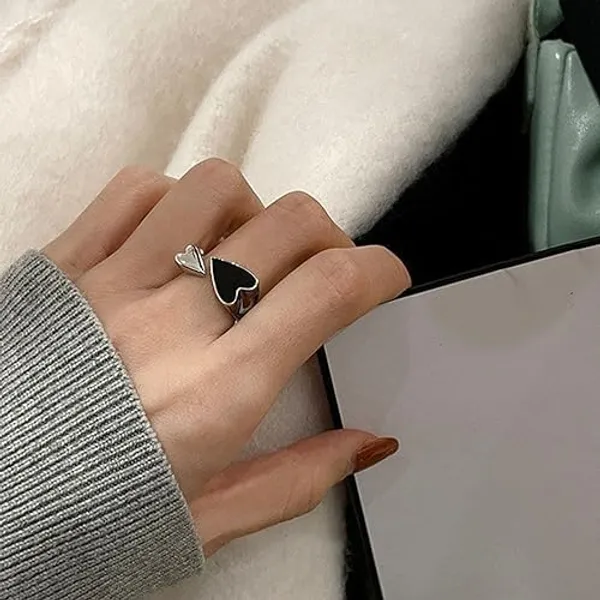 Silver_And_Black_Premium_Rings_Alloy_For_Women