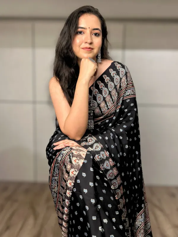 BLACK_AJRAKH_LOTUS_SAREE