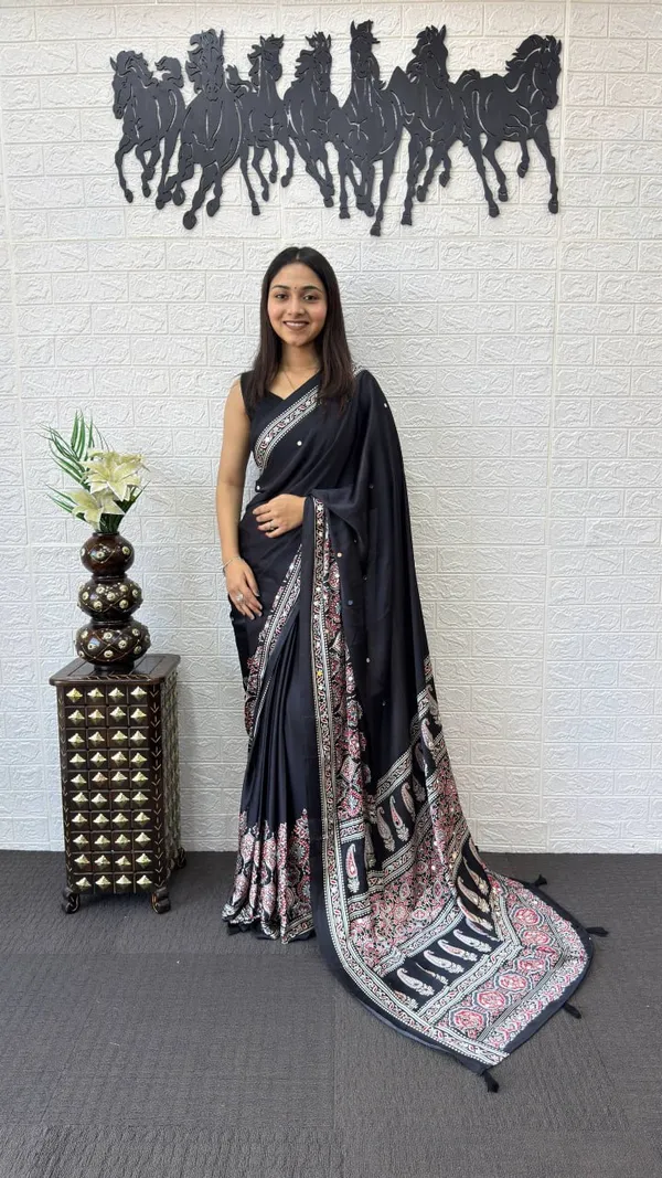 BLACK_HALF_AND_HALF_REAL_MIRROR_SAREE