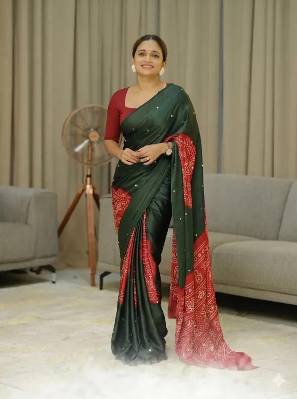 GREEN_RED_KASUMBO_MIRROR_SAREE