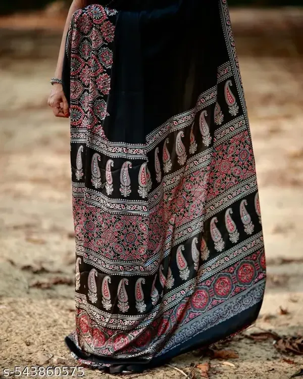 BLACK_COLOR_HALF_AND_HALF_AJRAKH_SAREE