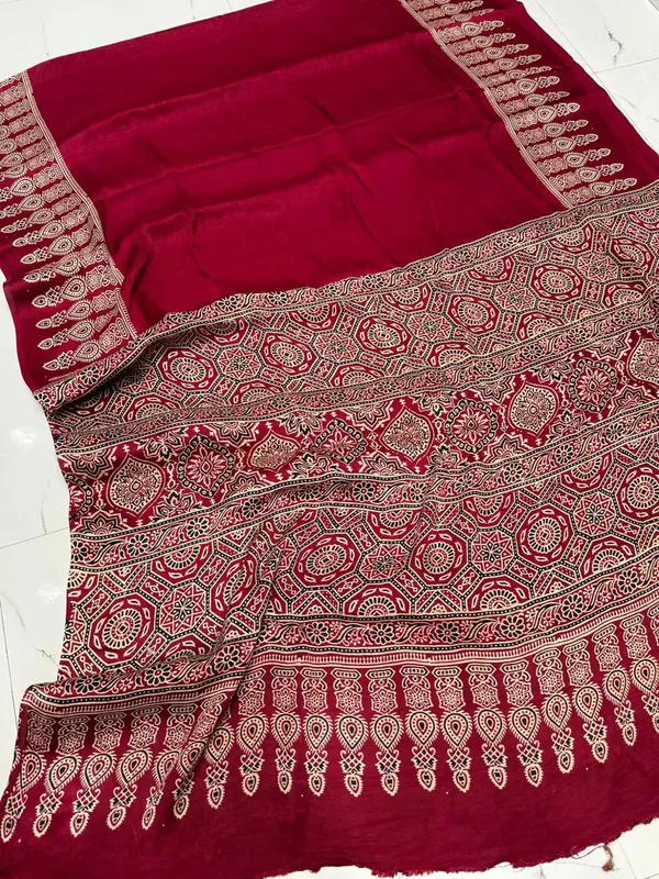 MAROON_COLOR_AJRAKH_SAREE
