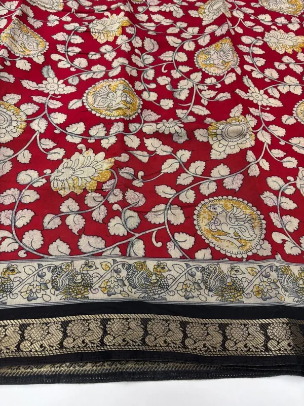 Elegant_Red_Mangalkari_Viscose_Silk_Saree_with_Designer_Print_&_Weave