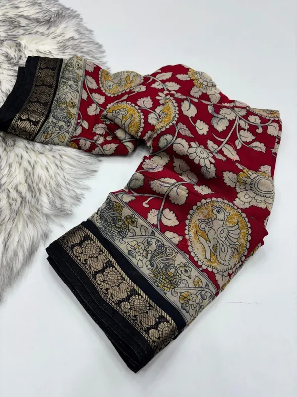 Elegant_Red_Mangalkari_Viscose_Silk_Saree_with_Designer_Print_&_Weave