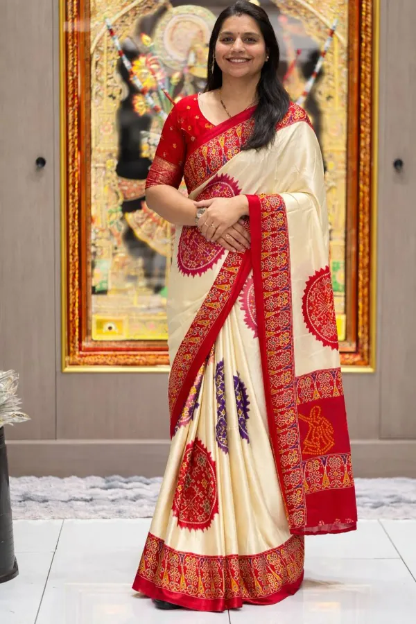 OFFWHITE_RED_KASUMBO_SAREE