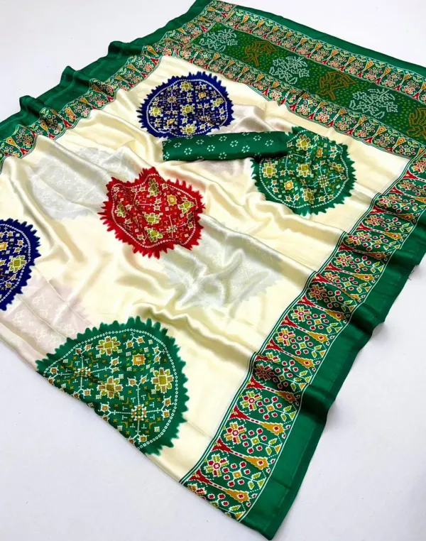 OFFWHITW_AND_GREEN_KASUMBO_SAREE