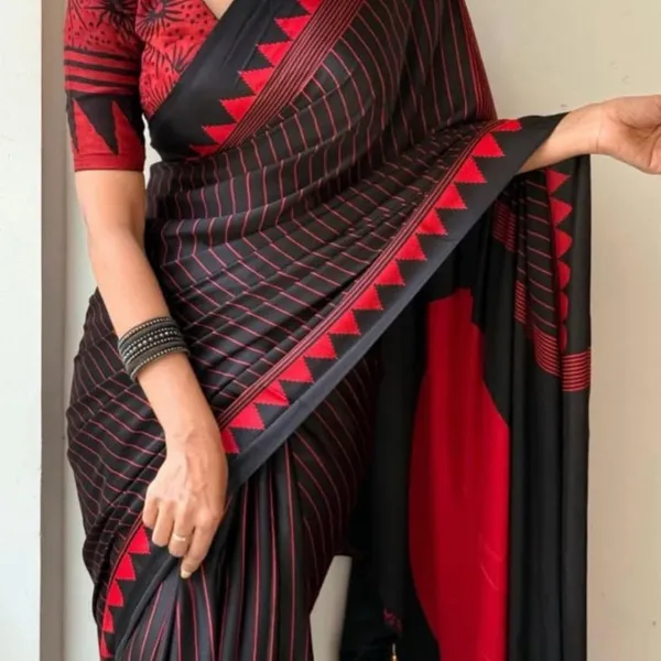 BLACK_SAREE_WITH_RED_BINDI_SAREE