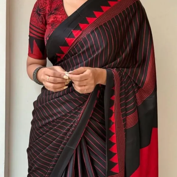 BLACK_SAREE_WITH_RED_BINDI_SAREE