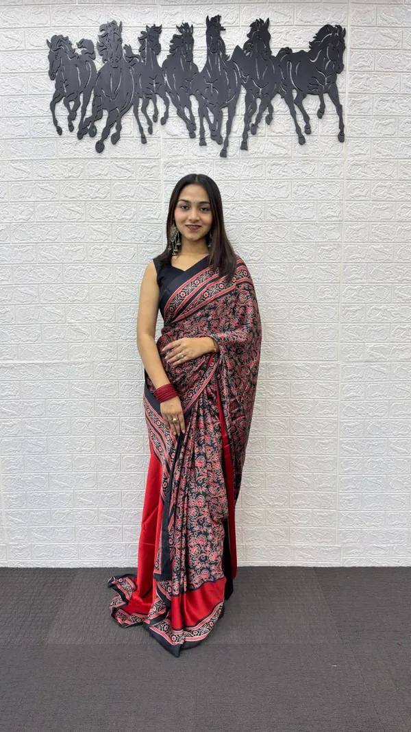EXCLUSIVE_BLACK_AND_MAROON_AJRAKH_SAREE
