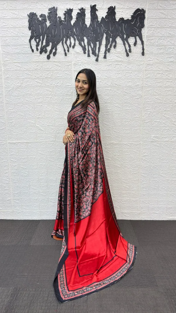 EXCLUSIVE_BLACK_AND_MAROON_AJRAKH_SAREE
