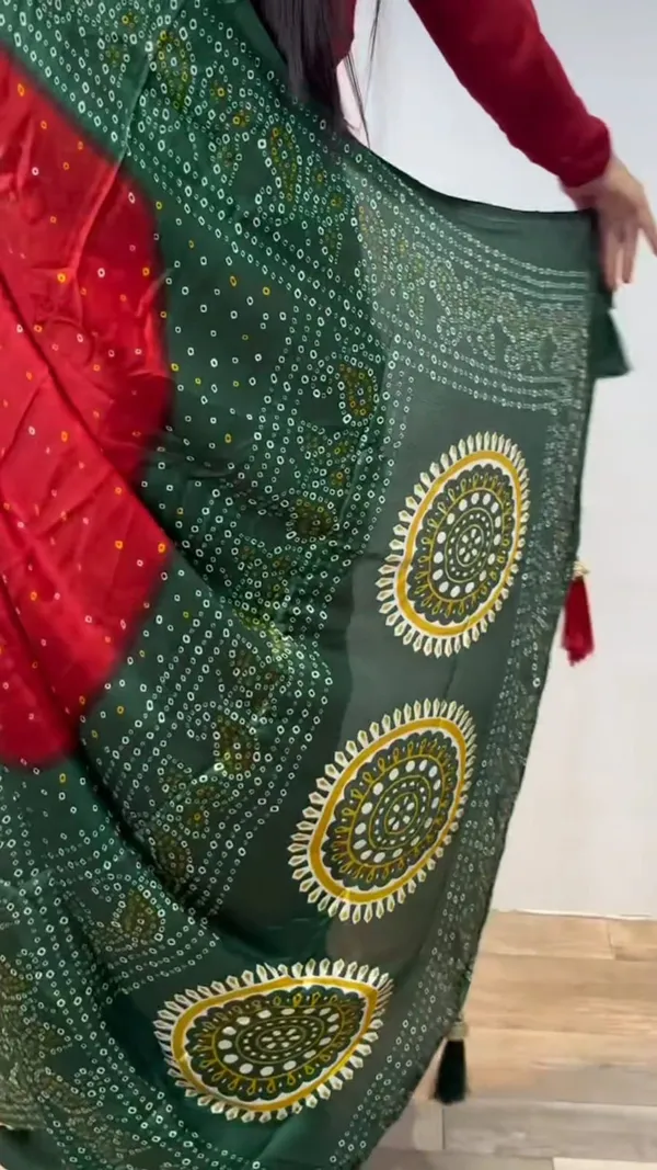Red_&_Green_Bandhani_Saree_–_Festive_Rajasthani_Elegance
