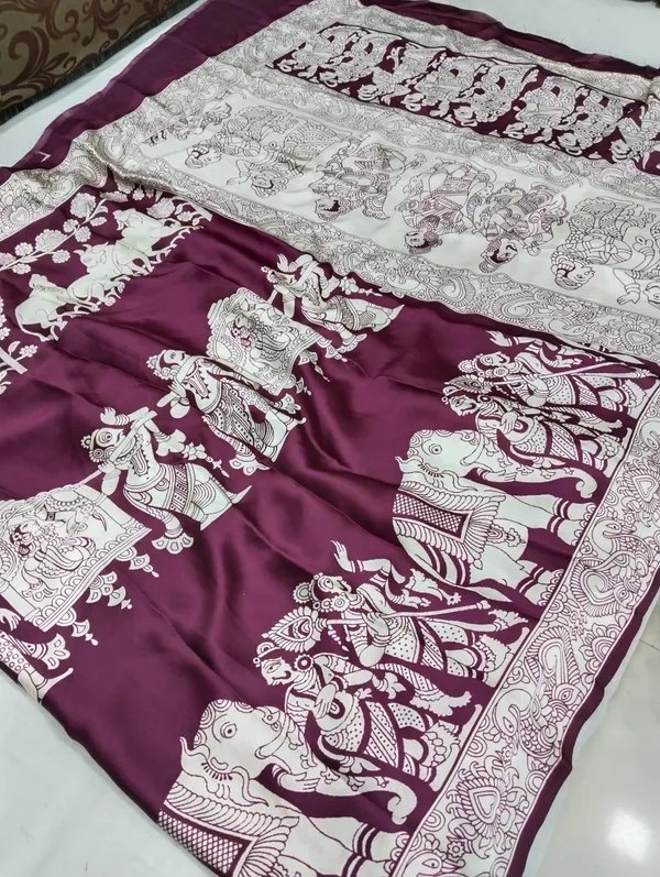 KALAMKARI_MAGENTA_AND_WHITE_SAREE