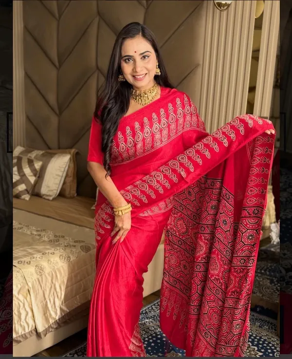 AJRAKH_BLOCK_PRINT_CHERRY_RED_COLOUR_SAREE