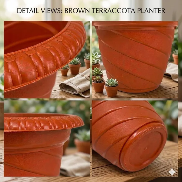 Twister_Design_Brown_Plastic_Pots_12_Inch_Pack_of_12_|_Stylish_Flower_Planters_for_Home_Garden_Balcony_Indoor_Outdoor_Decor