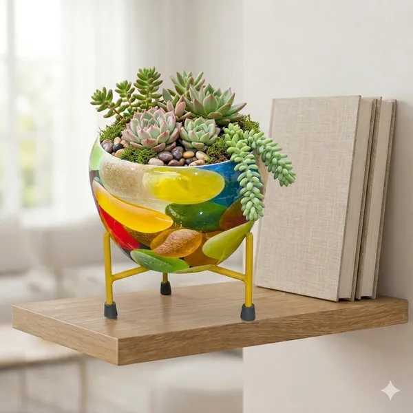 Hand-Painted_Metal_Pot_with_Stand_|_Decorative_Tabletop_Planter_for_Home_&_Office_|_6_Inch