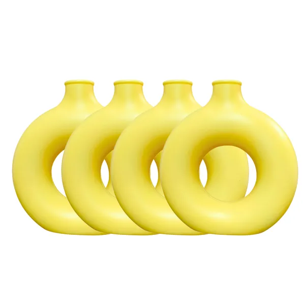 Pack_Of_4_Yellow_Plastic_Circle_Flower_Vase_|_For_Home,_Garden_&_Events_|_8_Inches