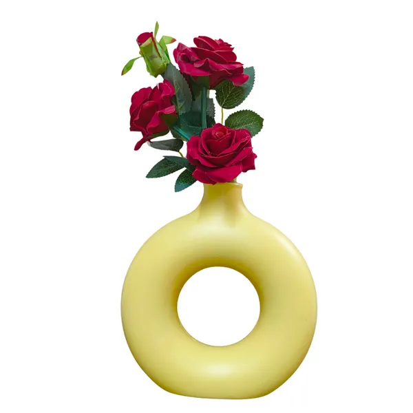 Pack_Of_4_Yellow_Plastic_Circle_Flower_Vase_|_For_Home,_Garden_&_Events_|_8_Inches