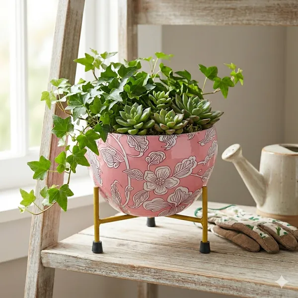 Multicolour_Light_Weight_Floortable_Metalic_Flower_Vase_|_For_Home,_Garden_&_Events_|_6_Inches