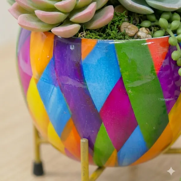 Hand-Painted_Metal_Pot_with_Stand_|_Decorative_Tabletop_Planter_for_Home_&_Office_|6_Inch