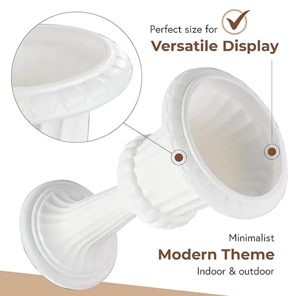 White_Plastic_Floortable_Flower_Vase_|_For_Home,_Garden_&_Events