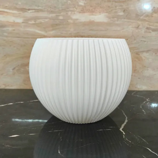 Modern_white_Textured_Melon_Planter__Durable_Plastic_Pot_for_Balcony_&_Living_Room