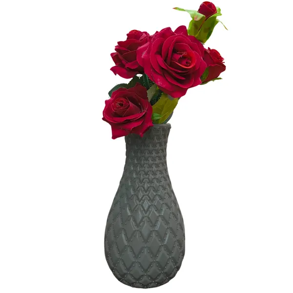 Pack_Of_5_Grey_Plastic_Beauty_Flower_Vase_|_For_Home,_Garden_&_Events_|_8_Inches