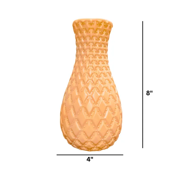 Pack_Of_5_Peach_Plastic_Table_Flower_Vase_|_For_Home,_Garden_&_Events_|_8_Inches