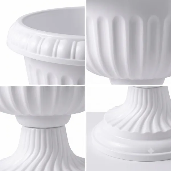 White_Plastic_Victoriya_Flower_Vase_|_For_Home,_Garden_&_Events_|_10_Inches