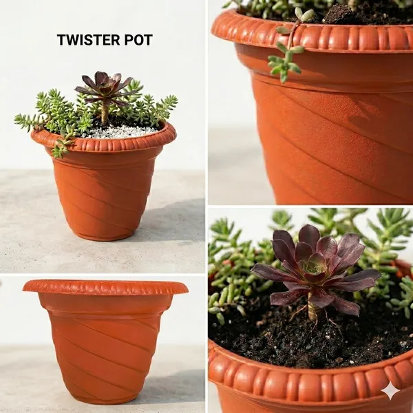 Twister_Design_Brown_Plastic_Pots_10_Inch_Pack_of_12_|_Stylish_Flower_Planters_for_Home_Garden_Balcony_Indoor_Outdoor_Decor