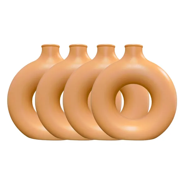 Pack_Of_4_Peach_Plastic_Table_Flower_Vase_|_8_Inches