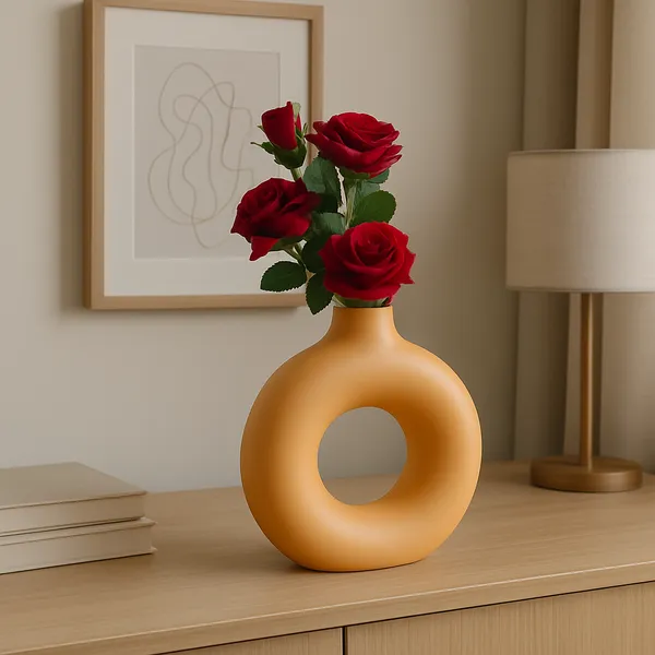 Pack_Of_4_Peach_Plastic_Table_Flower_Vase_|_8_Inches