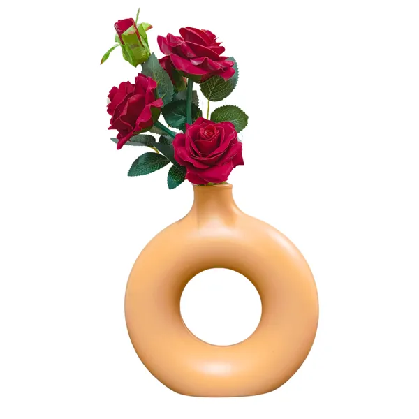 Pack_Of_4_Peach_Plastic_Table_Flower_Vase_|_8_Inches