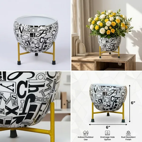 Multicolour_Light_Weight_Floortable_Metalic_Flower_Vase_|_For_Home,_Garden_&_Events_|_6_Inches