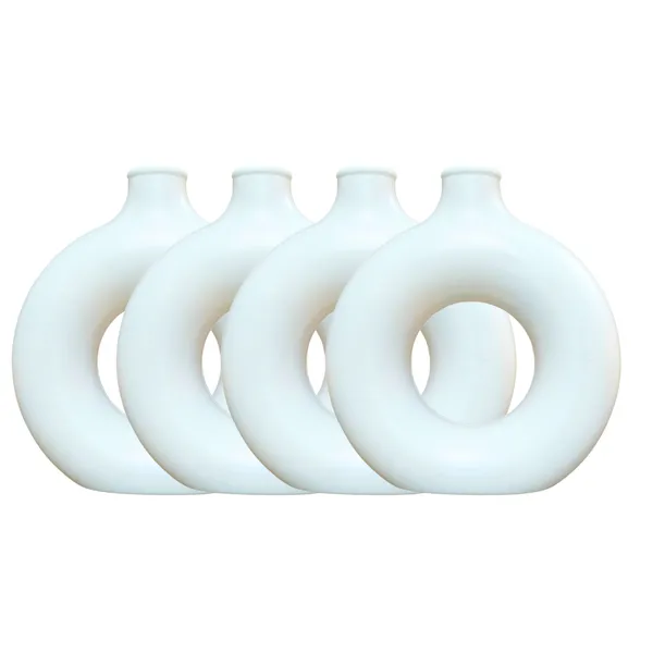 Pack_Of_4_White_Plastic_Circle_Flower_Vase_|_For_Home,_Garden_&_Events_|_8_Inches