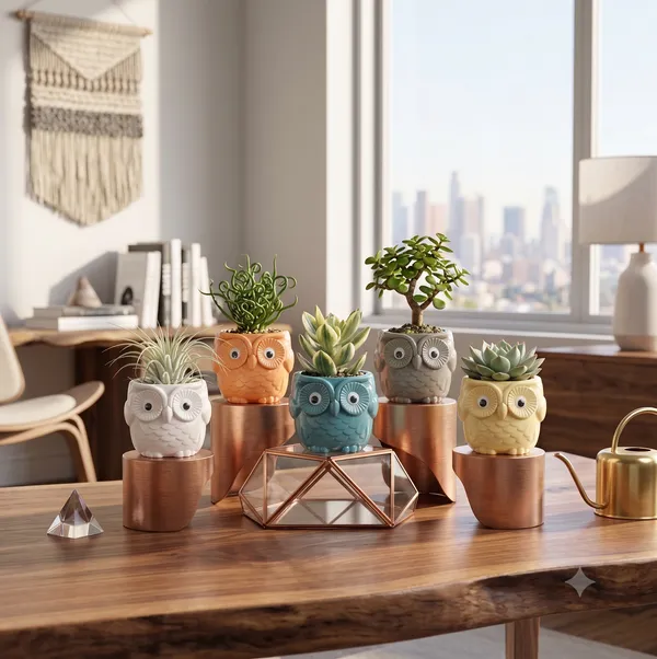 Pack_of_5_Owl_Plastic_Flower_Vase_|_For_Home,_Garden_|_4.5_Inches