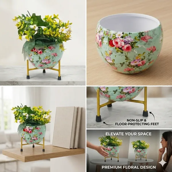 6_Inch_Hand-Painted_Metal_Pot_with_Stand
