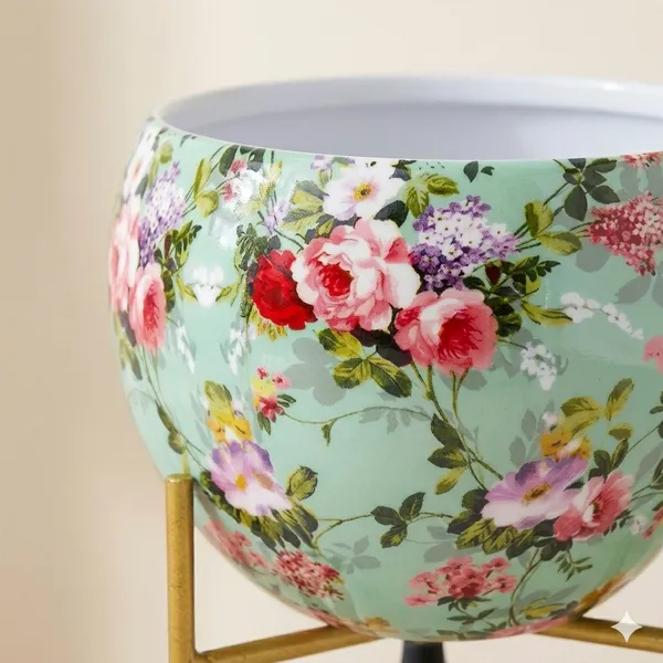 6_Inch_Hand-Painted_Metal_Pot_with_Stand