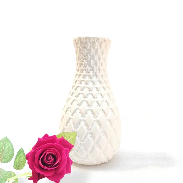 Pack_Of_5_White_Plastic_Beauty_Flower_Vase_|_For_Home,_Garden_&_Events_|_8_Inches