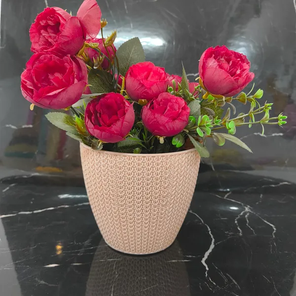 Pack_of_6_Textured_Turkey_Plastic_Lightweight_Planter_|_for_Home_&_Office_|_5_Inch