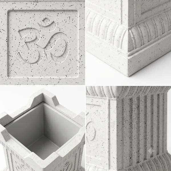 Plastic_Tulsi_Pot_/_Planter_?_15_Inch_(White_Marble_Finish)_|_10-Year_Guarantee