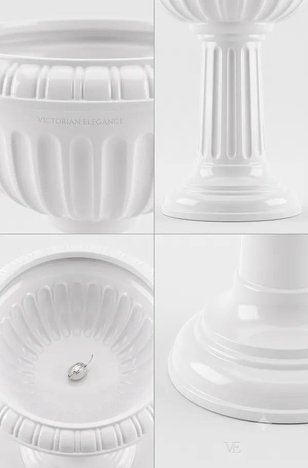 White_Plastic_Floortable_Flower_Vase_size_18_inch_|_For_Home,_Garden_&_Events_18_Inches
