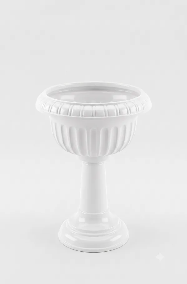 White_Plastic_Floortable_Flower_Vase_size_18_inch_|_For_Home,_Garden_&_Events_18_Inches